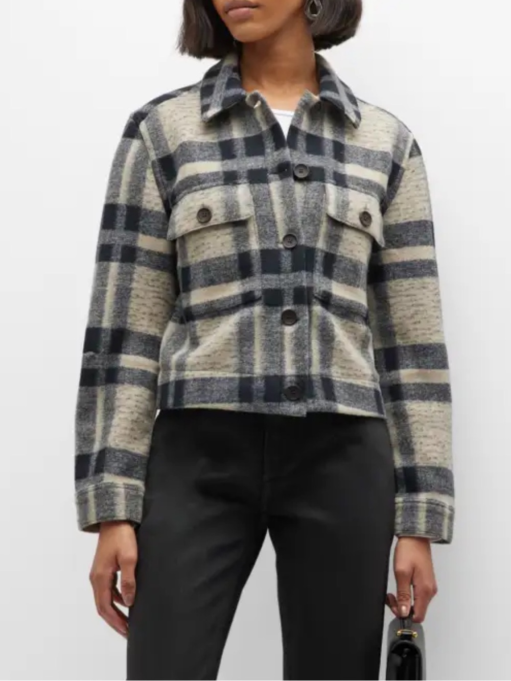 Rails Steffi Cropped Plaid Cropped Jacket Size Medium